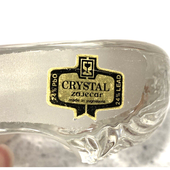 Vintage Paperweight Zajecar Yugoslavia Leaded Crystal clear carved bunny rabbit - Picture 5 of 7